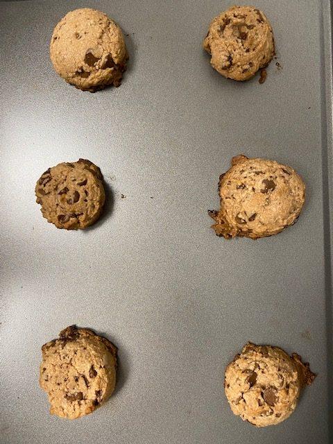 Cookies on baking sheet.
