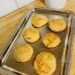 Mashed Potato Cookies on rectangular silver platter.