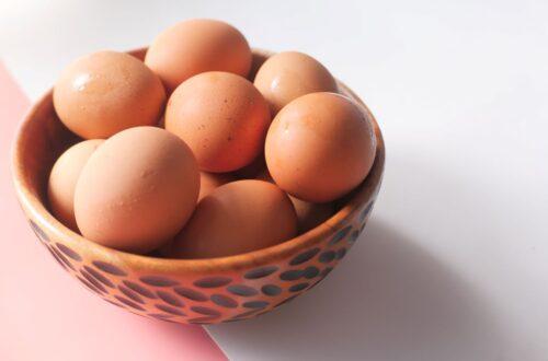 Eggs in a bowl.