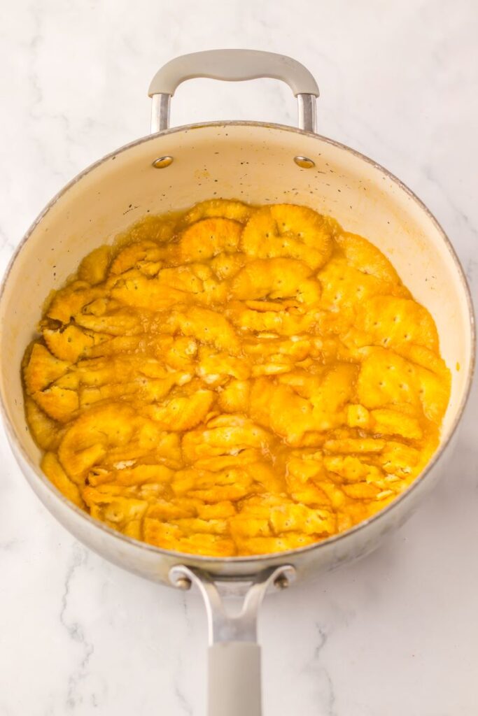 Cooking the filling.