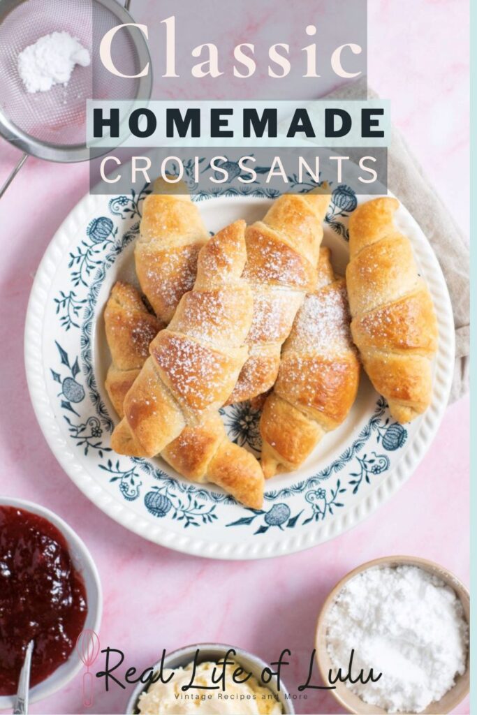 Pinterest pin for homemade croissants.