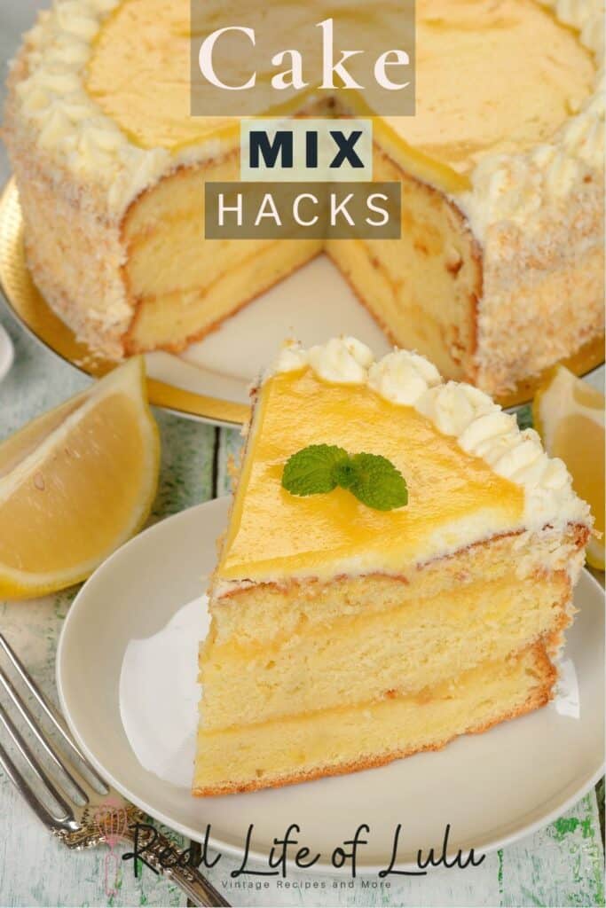 Pinterest pin for cake mix hacks.