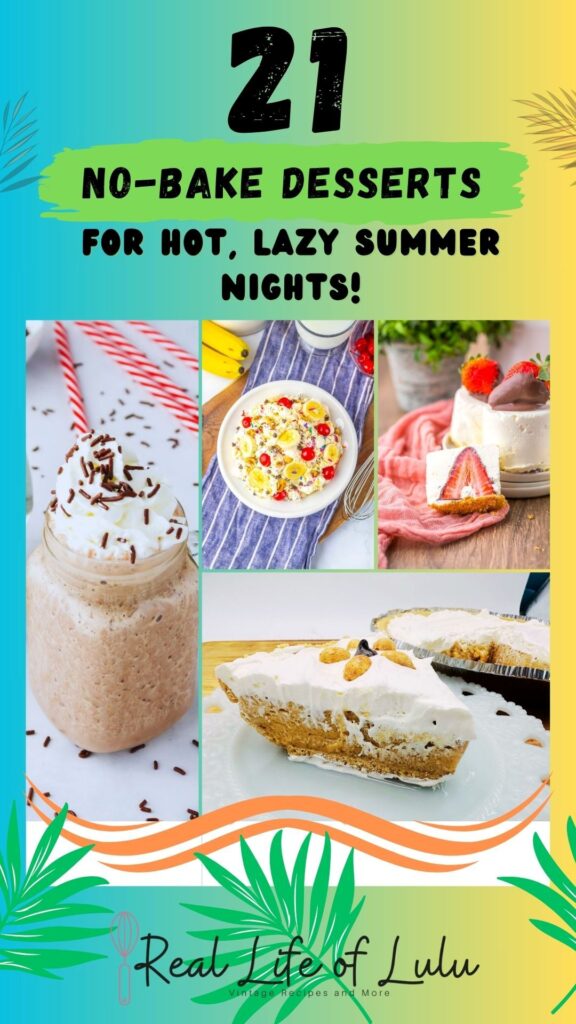 Pinterest pin for no-bake desserts.