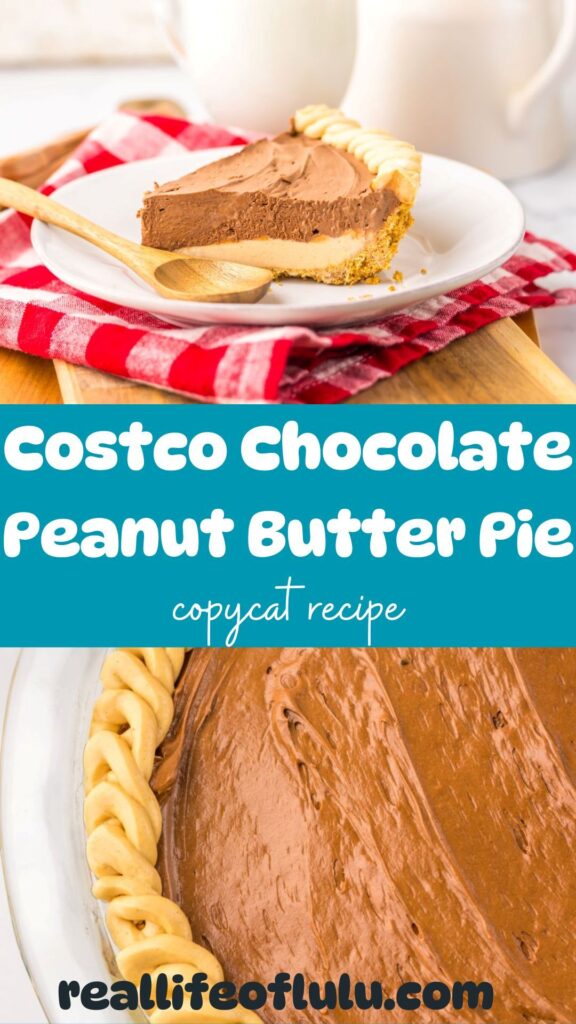 Pinterest pin for chocolate peanut butter pie.